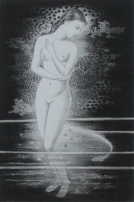 水浴の少女と魚