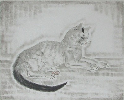 横たわる猫:「猫十態」より