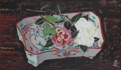 花と皿