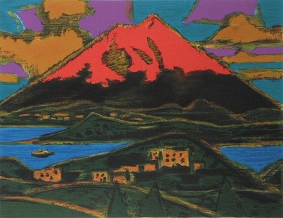 朝やけの富士