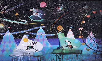 星空の木馬とピアノ
