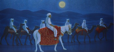 アフガニスタンの砂漠を行く（月）