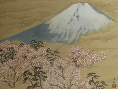 富士と桜図