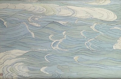 五月雨をあつめて早し最上川「奥の細道 句抄絵」