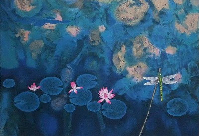 モネの池に夏雲走る
