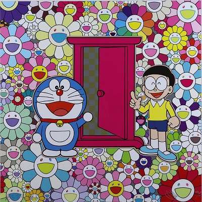 お花畑の中の「どこでもドア」