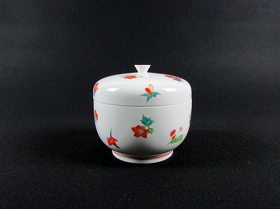 濁手花散らし文蓋物