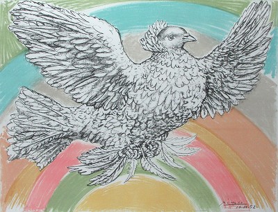 飛ぶ鳩