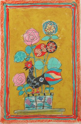 黄色い背景の花束