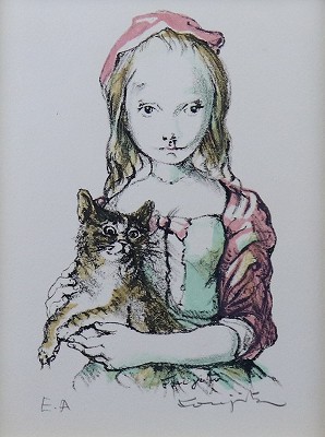 猫を抱く少女
