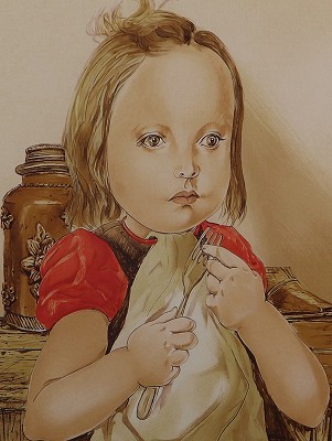 フォークを持つ少女