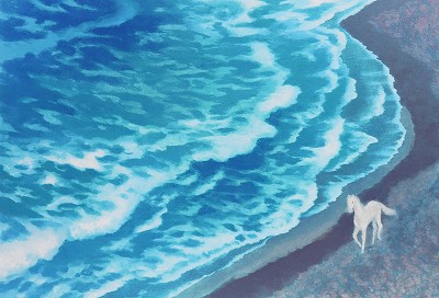 風吹く浜