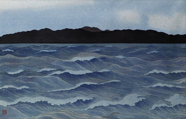 荒海や佐渡に横たふ天の河「奥の細道句抄絵」