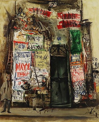 佐伯祐三「広告貼り」