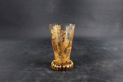 エミール・ガレ「蘭文グラス」