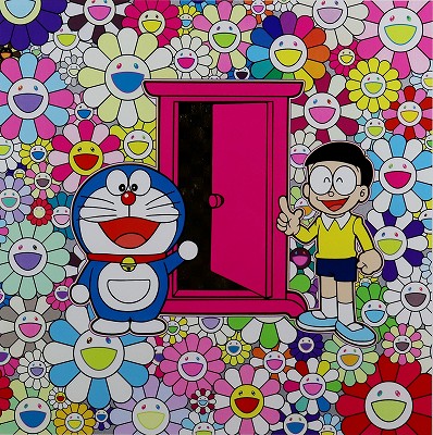 お花畑の中の「どこでもドア」