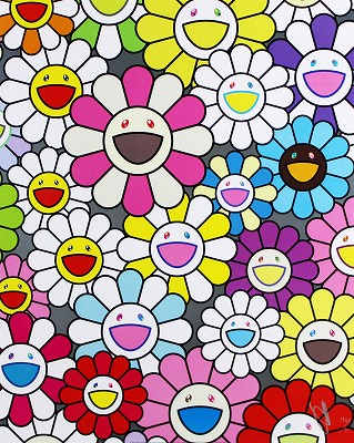 小さなお花の絵：ピンクや紫やいろんな色